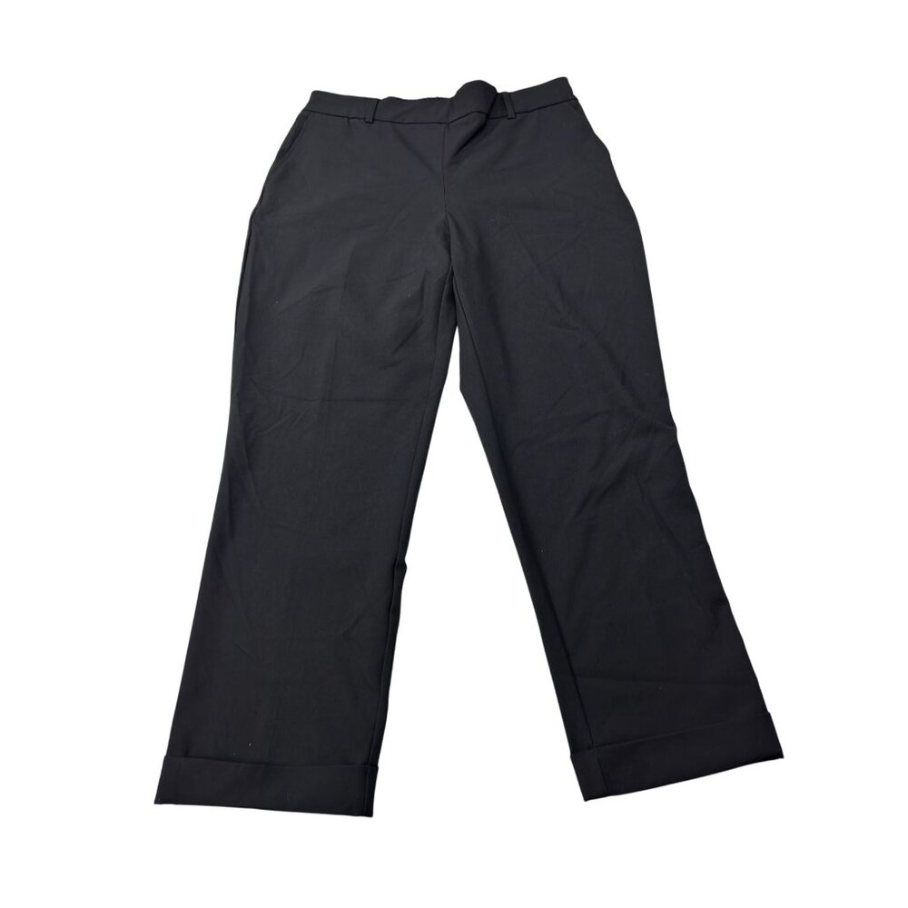 Rachel Zoe Womens Black Wide-Leg Trousers Size 10 Polyester & Viscose